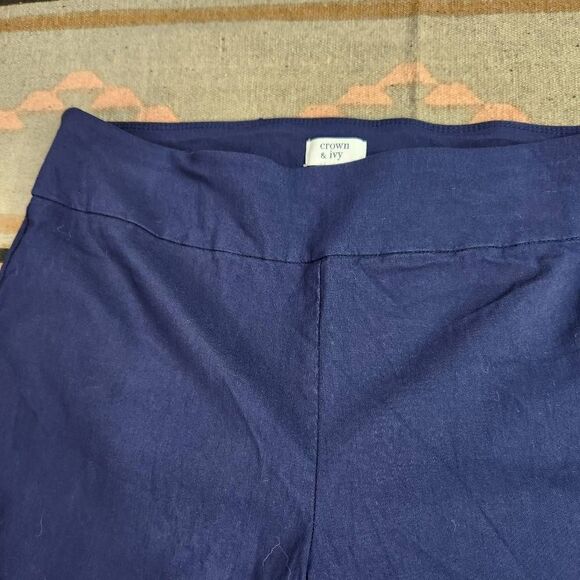 Crown & Ivy Navy Pull On Dress Pants Women's Size 10 - Picture 3 of 6
